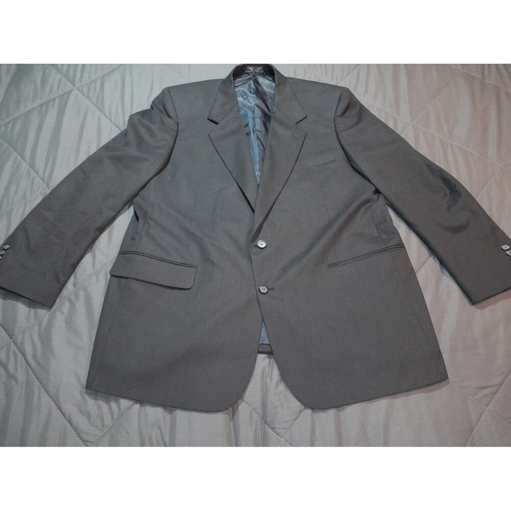 Jeffrey Banks 48r Blazer 100% wool Charcoal grey check